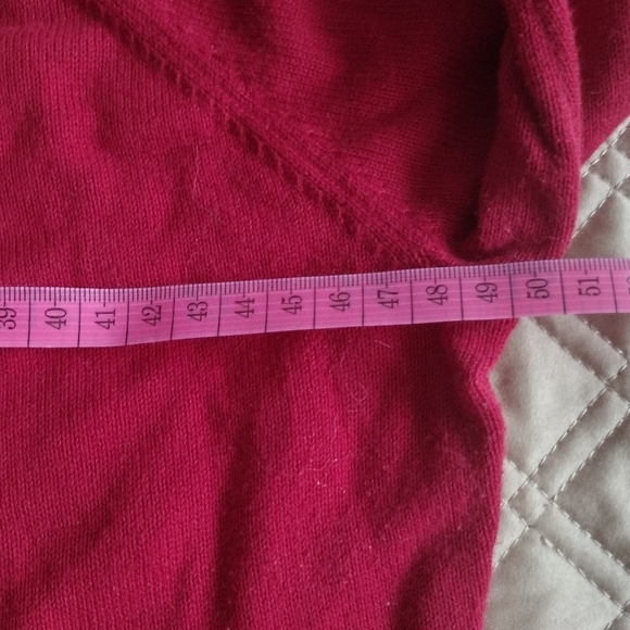 2/$30 Lauren Ralph Lauren Women's Cotton Red Sweater with Buckle Detail - Picture 3 of 6